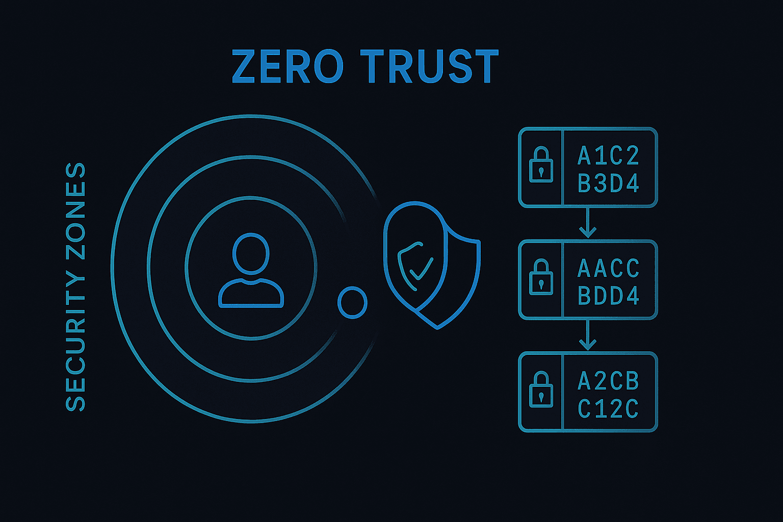 Zero Trust architecture illustration with audit logs reinforcing verification