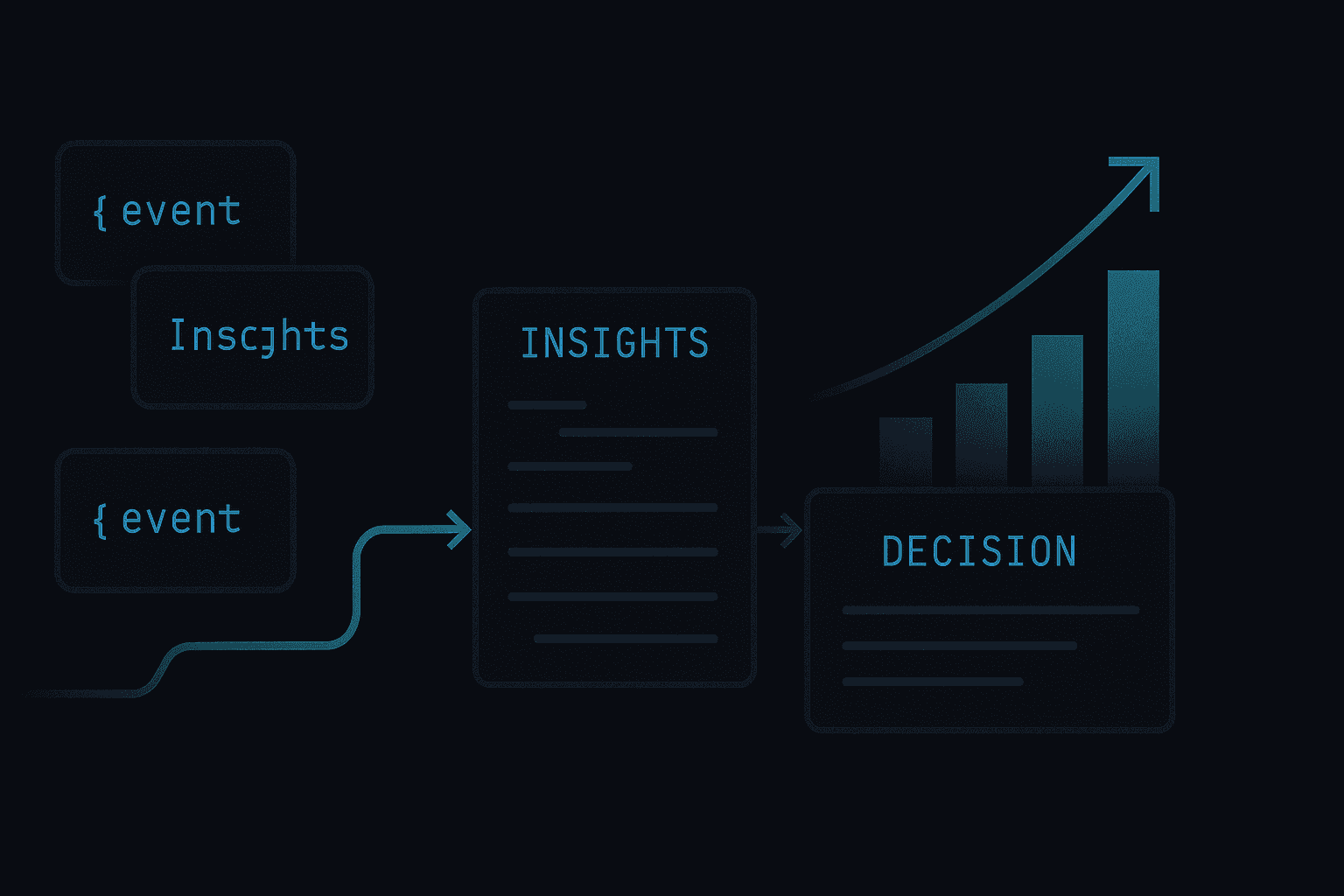 Abstract illustration of audit logs driving business value and operational insights