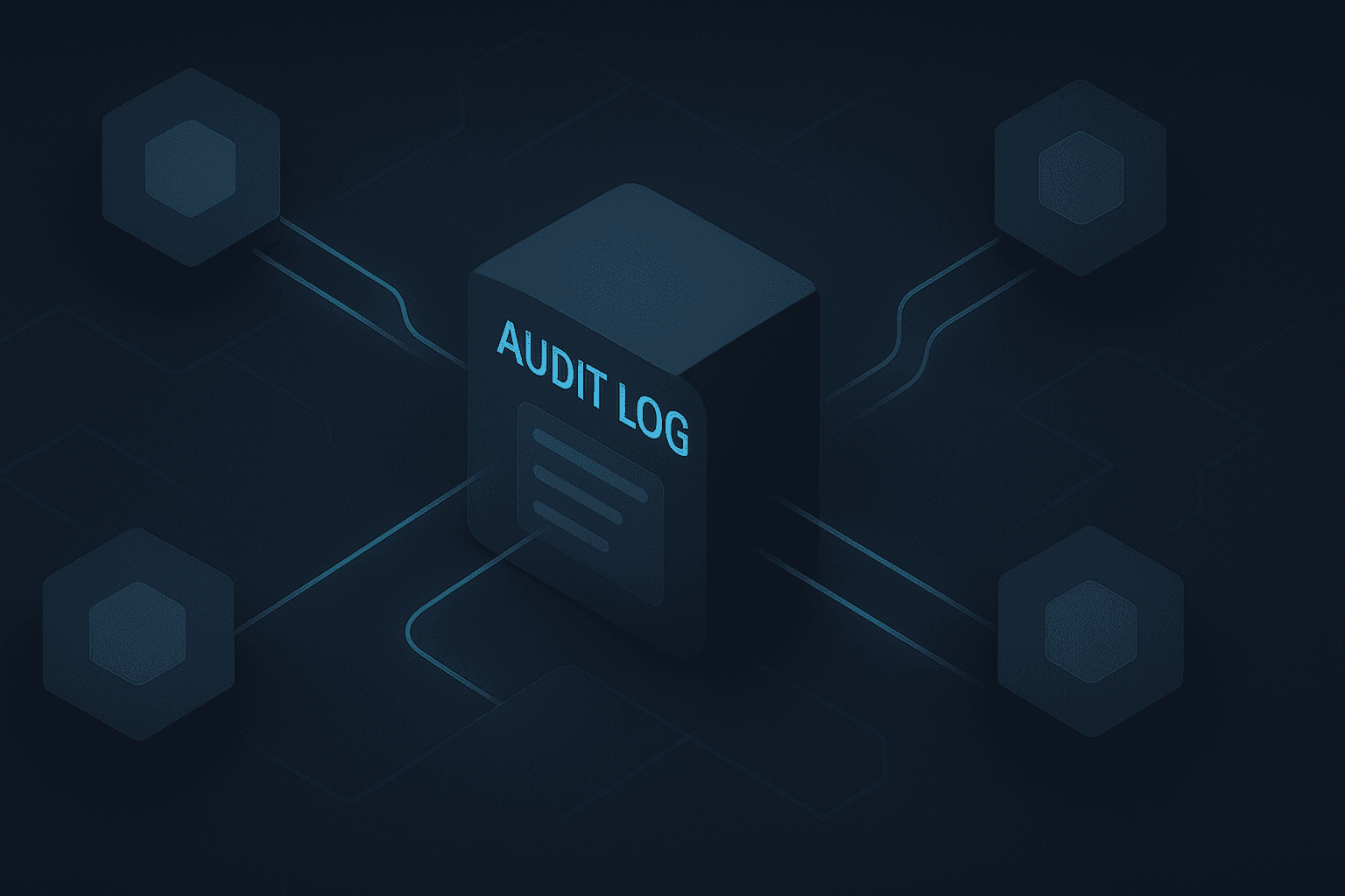 Microservices architecture diagram with audit trail connections