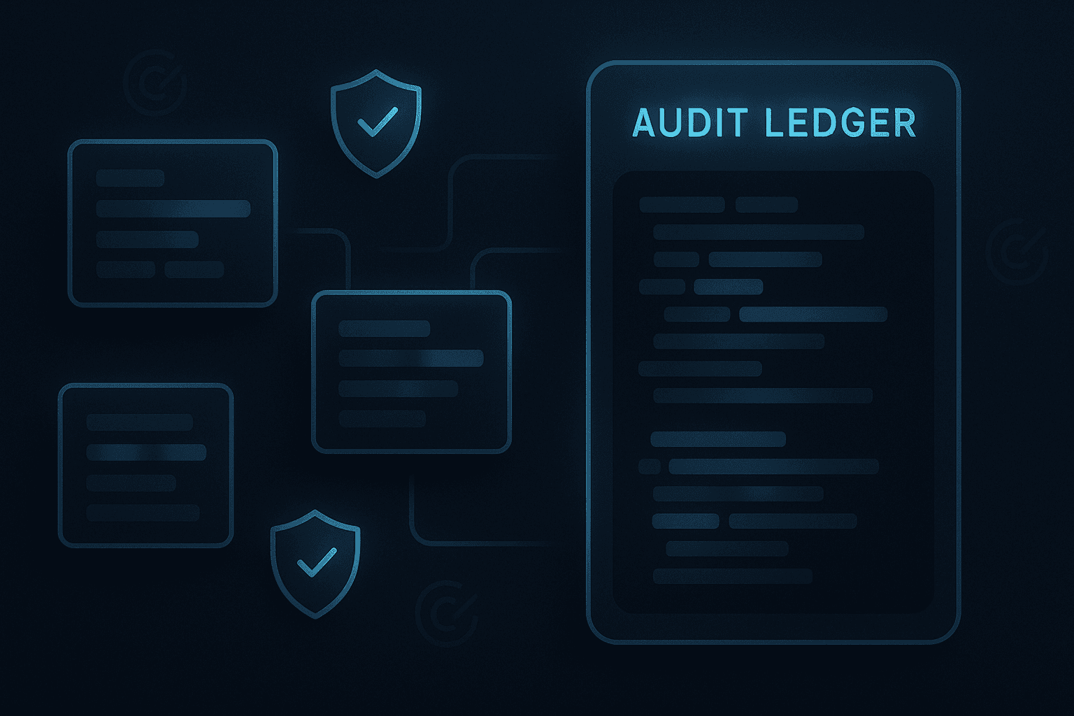 Abstract privacy preserving audit ledger with masked data and secure vault imagery