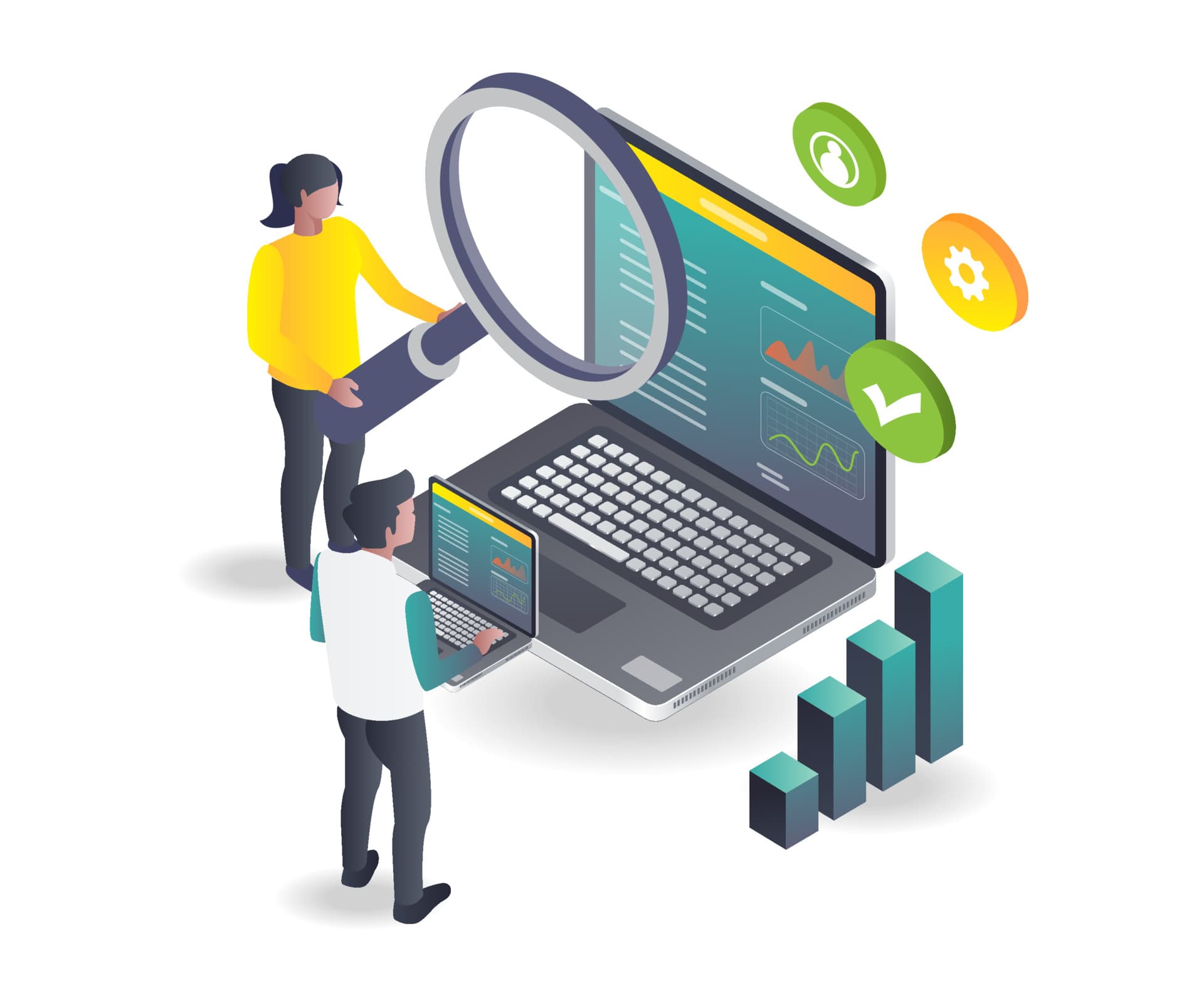 Vector illustration of tamper-evident audit logging flow with regional residency controls